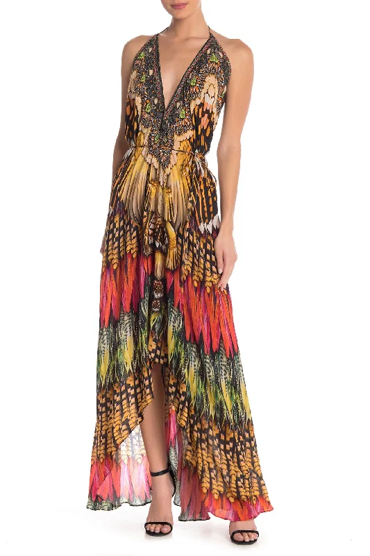 Summer Dress Burnt Orange Maxi Tunics Spring floral
