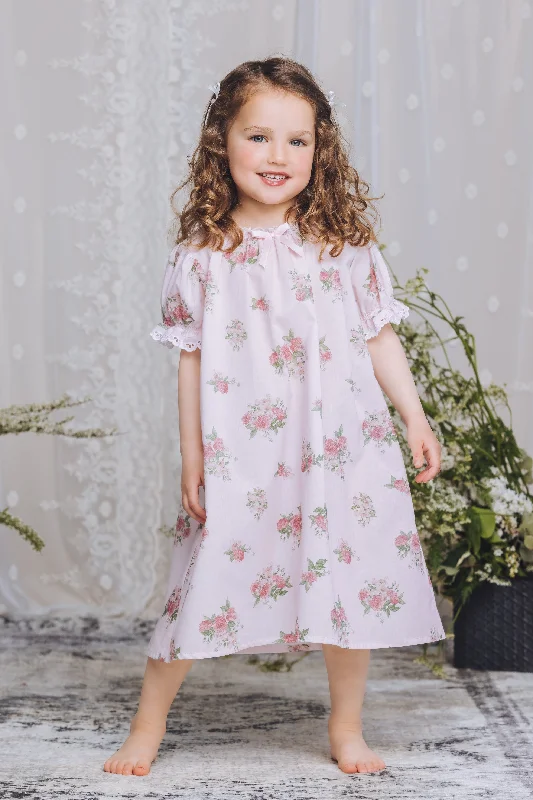 VANESSA - GIRLS COTTON NIGHTDRESS PINK ROSES Tunics Chinos classic