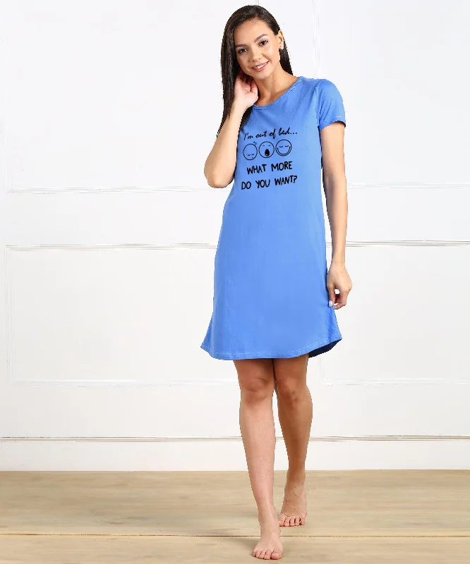Womens Printed  Half sleeve Night Dress Tunics Fashionable chic