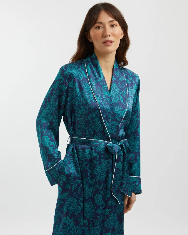 Women's Silk Dressing Gown - Christelle Tunics Solid Classic